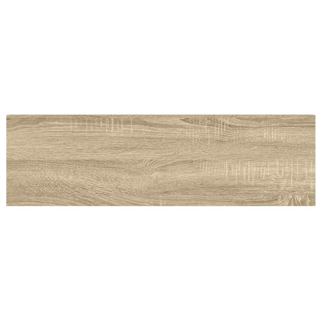 Floating Wall Shelf Oak and White 90x23.5x3.8 cm MDF