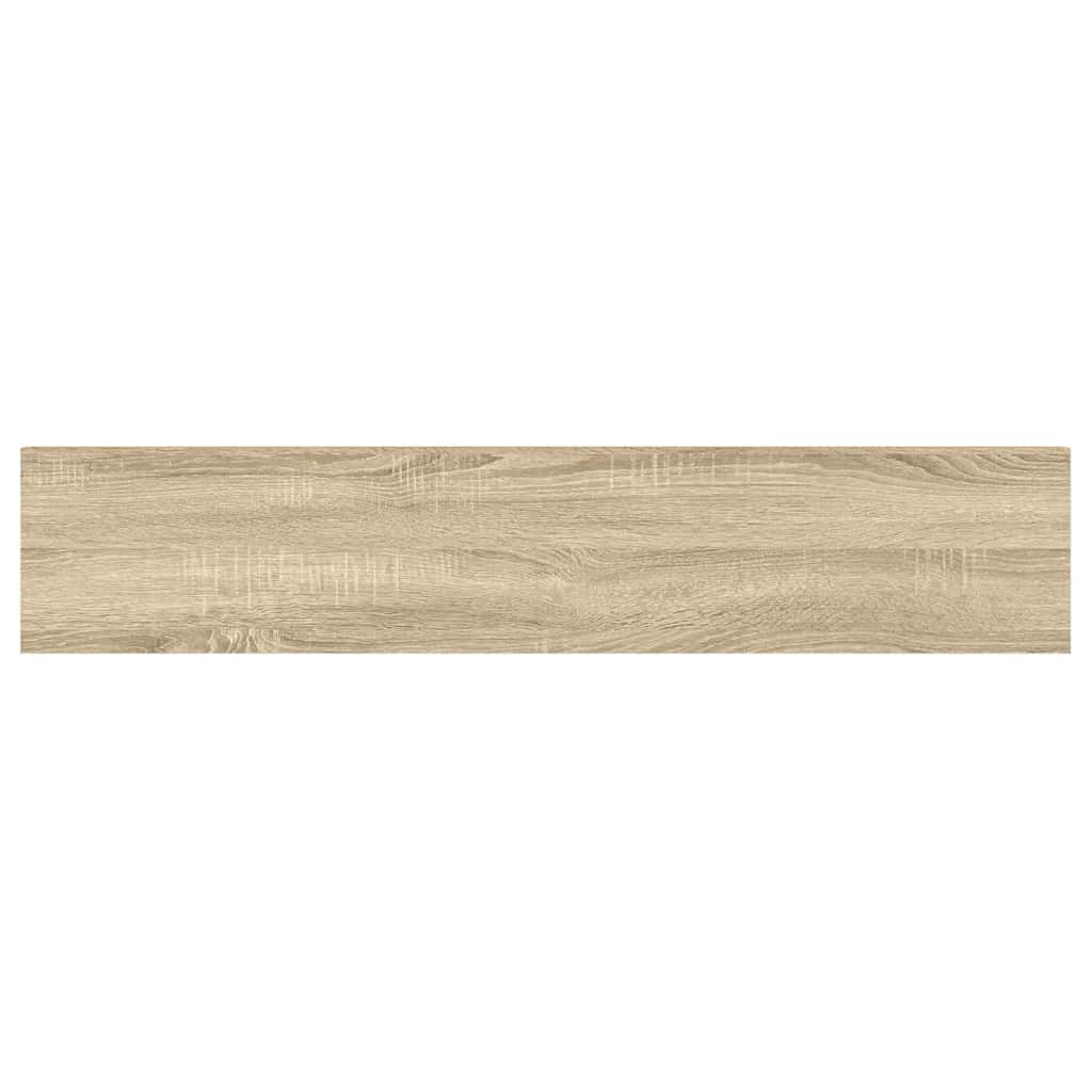 Floating Wall Shelf Oak and White 120x23.5x3.8 cm MDF