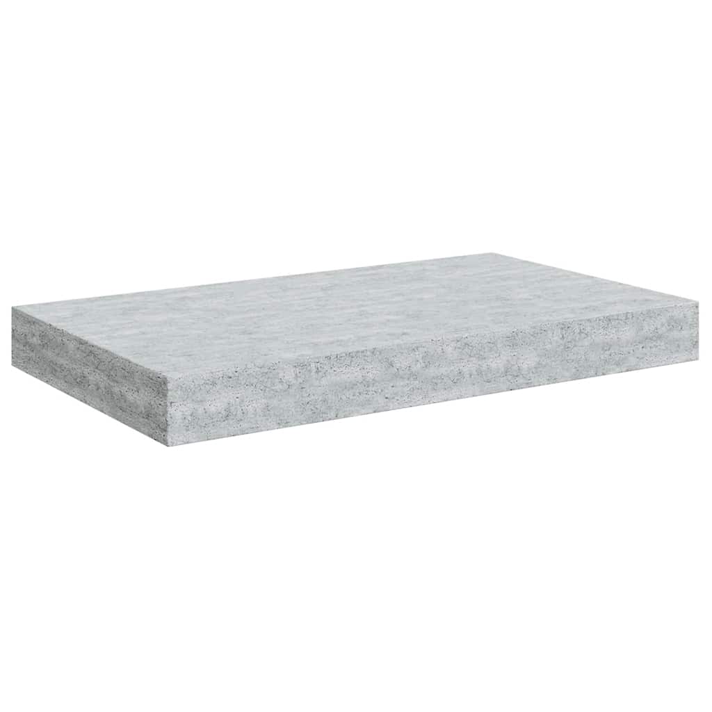 Floating Wall Shelves 2 pcs Concrete Grey 40x23x3.8 cm MDF