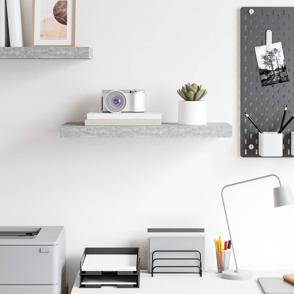 Floating Wall Shelf Concrete Grey 60x23.5x3.8 cm MDF