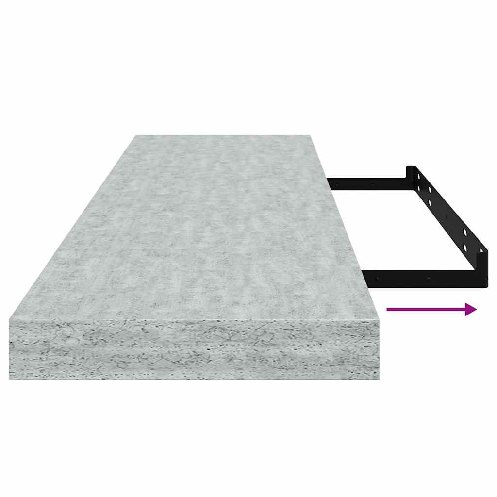 Floating Wall Shelf Concrete Grey 90x23.5x3.8 cm MDF