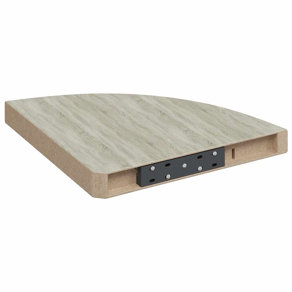 Wall Corner Shelf Oak and White 35x35x3.8 cm MDF