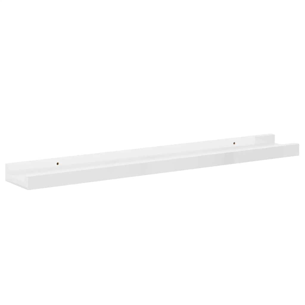 Wall Shelves 2 pcs High Gloss White 60x9x3 cm