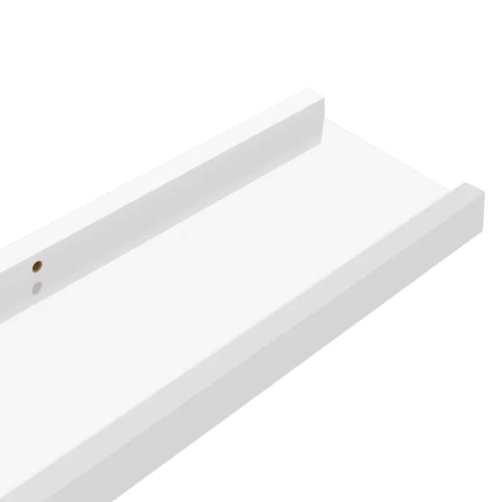 Wall Shelves 2 pcs High Gloss White 80x9x3 cm