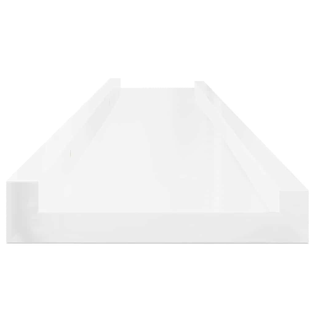 Wall Shelves 2 pcs High Gloss White 100x9x3 cm