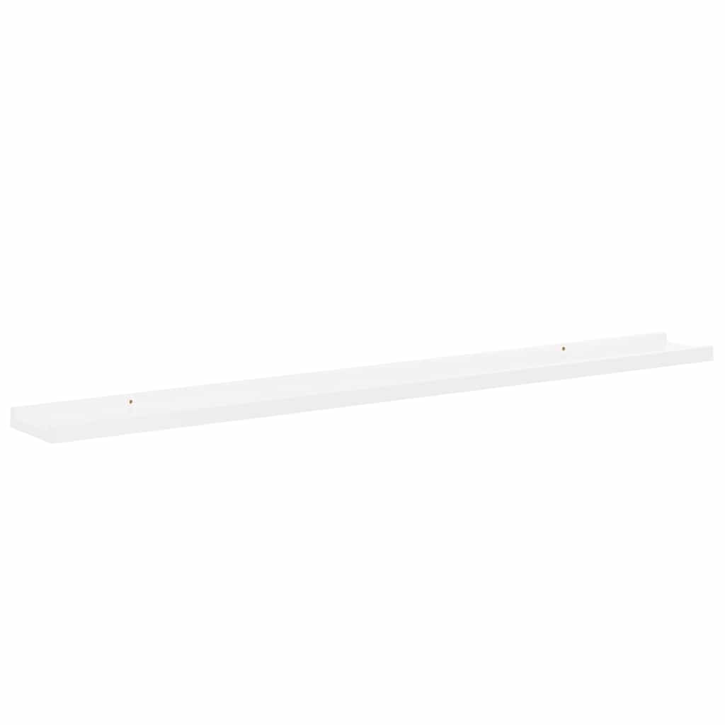 Wall Shelves 2 pcs High Gloss White 100x9x3 cm