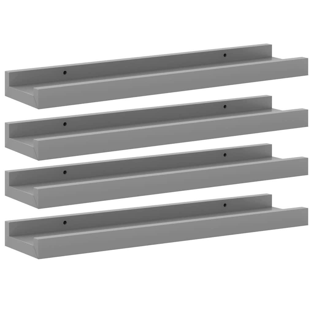 326674 vidaXL Wall Shelves 4 pcs Grey 40x9x3 cm