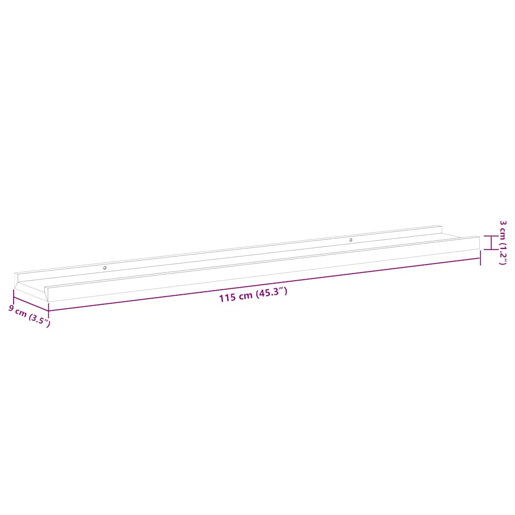 Wall Shelves 4 pcs Sonoma Oak 115x9x3 cm