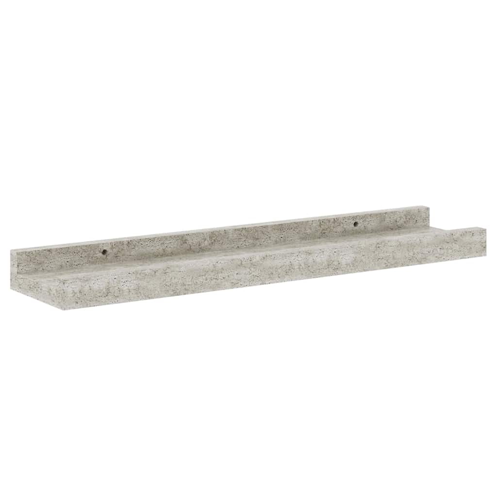 Wall Shelves 2 pcs Concrete Grey 40x9x3 cm