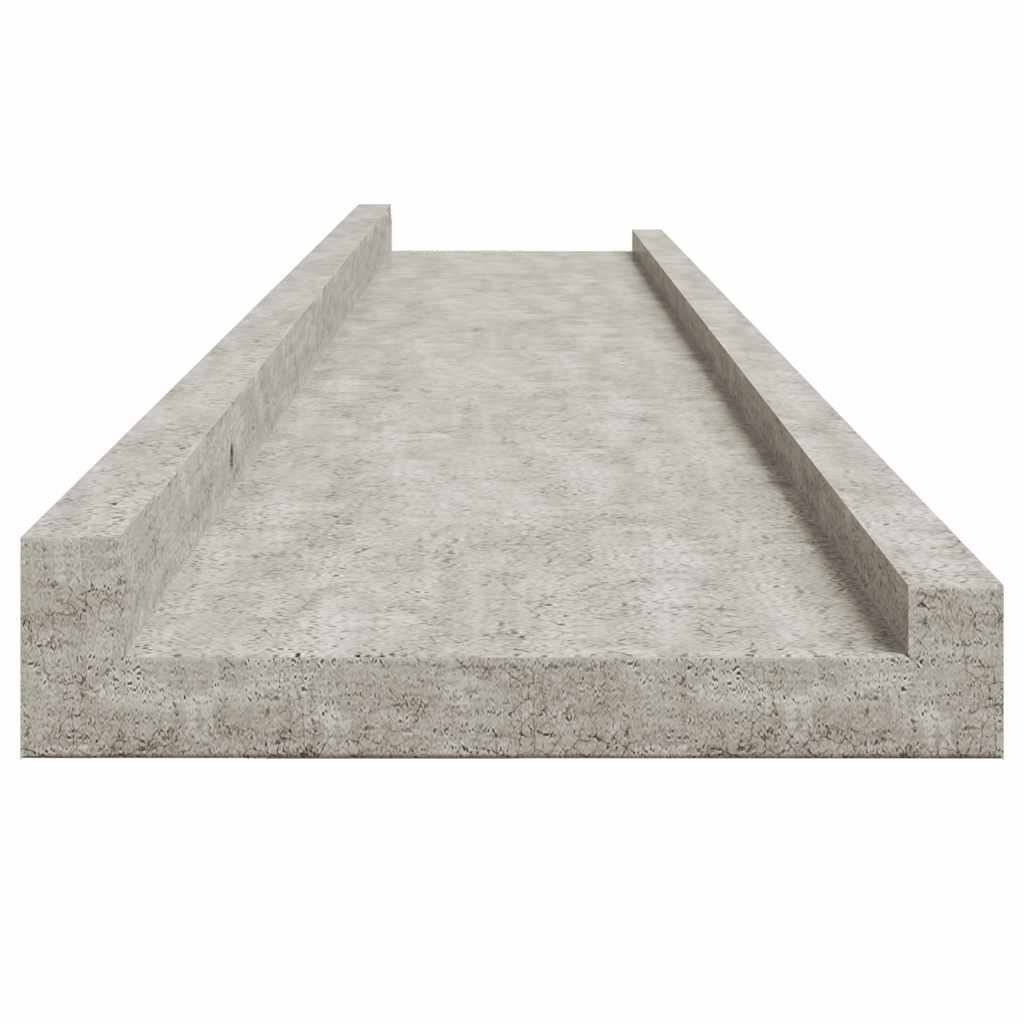 Wall Shelves 4 pcs Concrete Grey 100x9x3 cm