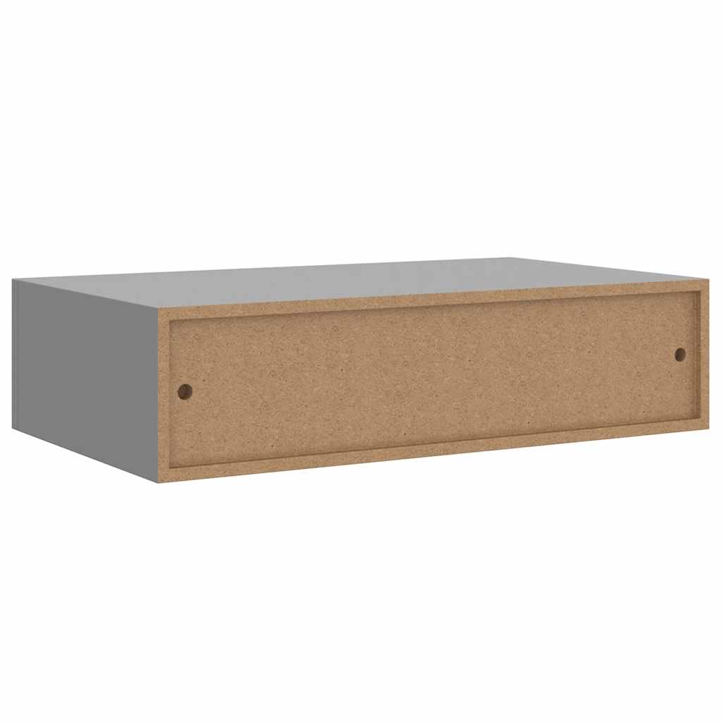 Wall-mounted Drawer Shelves 2 pcs Grey 40x23.5x10cm MDF