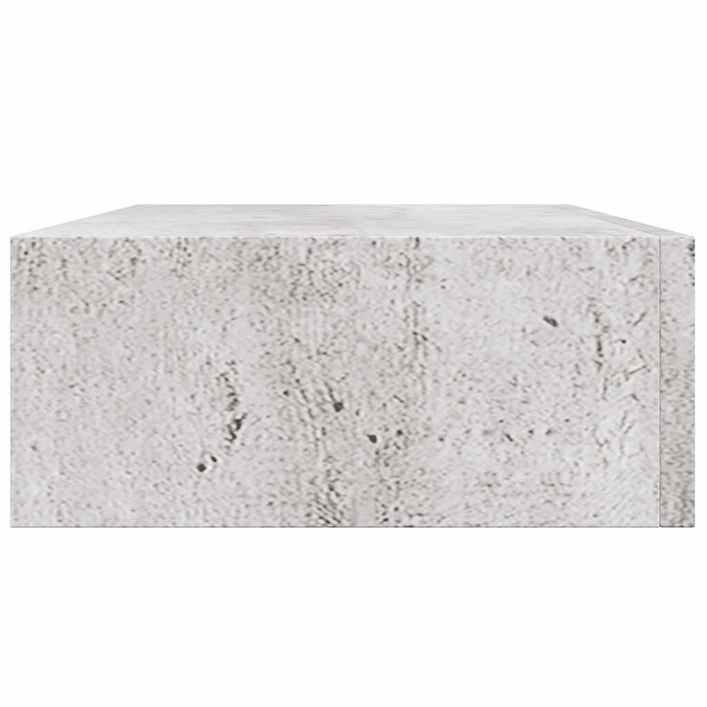 Wall-mounted Drawer Shelf Concrete Grey 40x23.5x10cm MDF