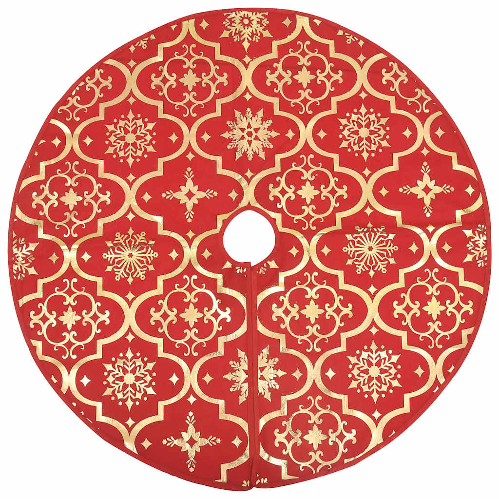 330277 vidaXL Luxury Christmas Tree Skirt with Sock Red 150 cm Fabric