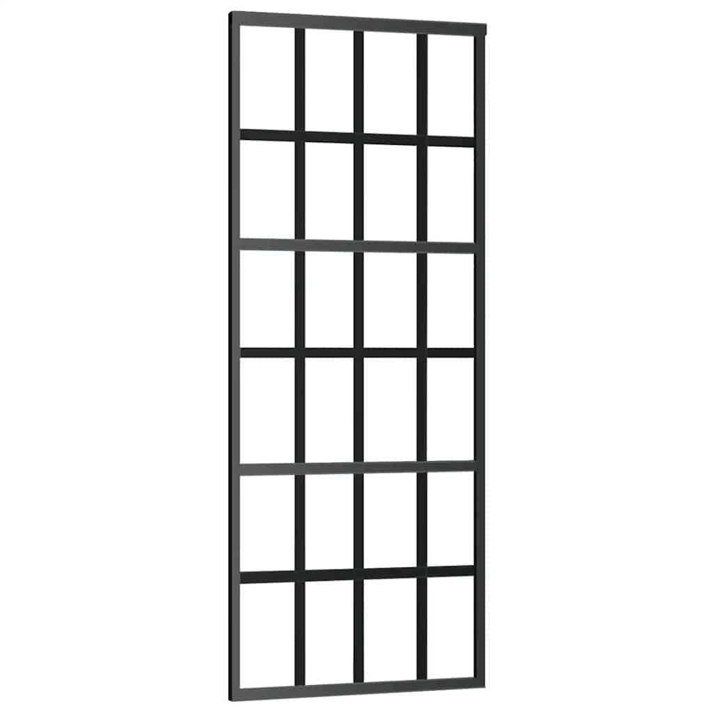 Sliding Door ESG Glass and Aluminium 76x205 cm Black