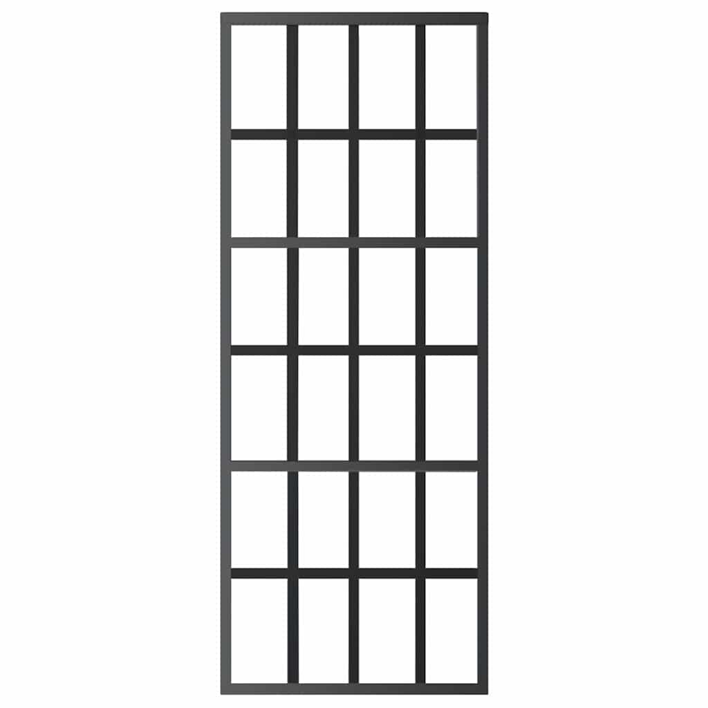 Sliding Door ESG Glass and Aluminium 76x205 cm Black
