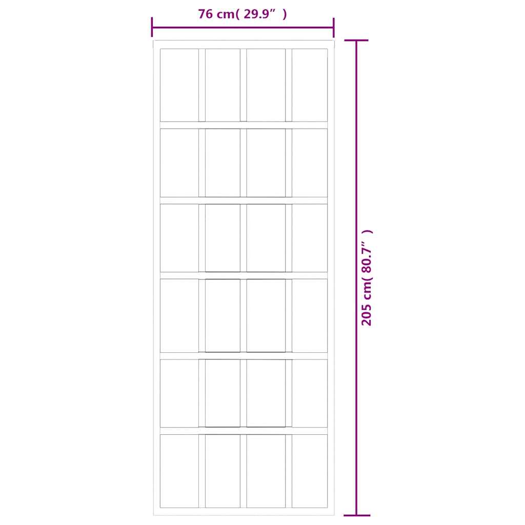 Sliding Door ESG Glass and Aluminium 76x205 cm Black