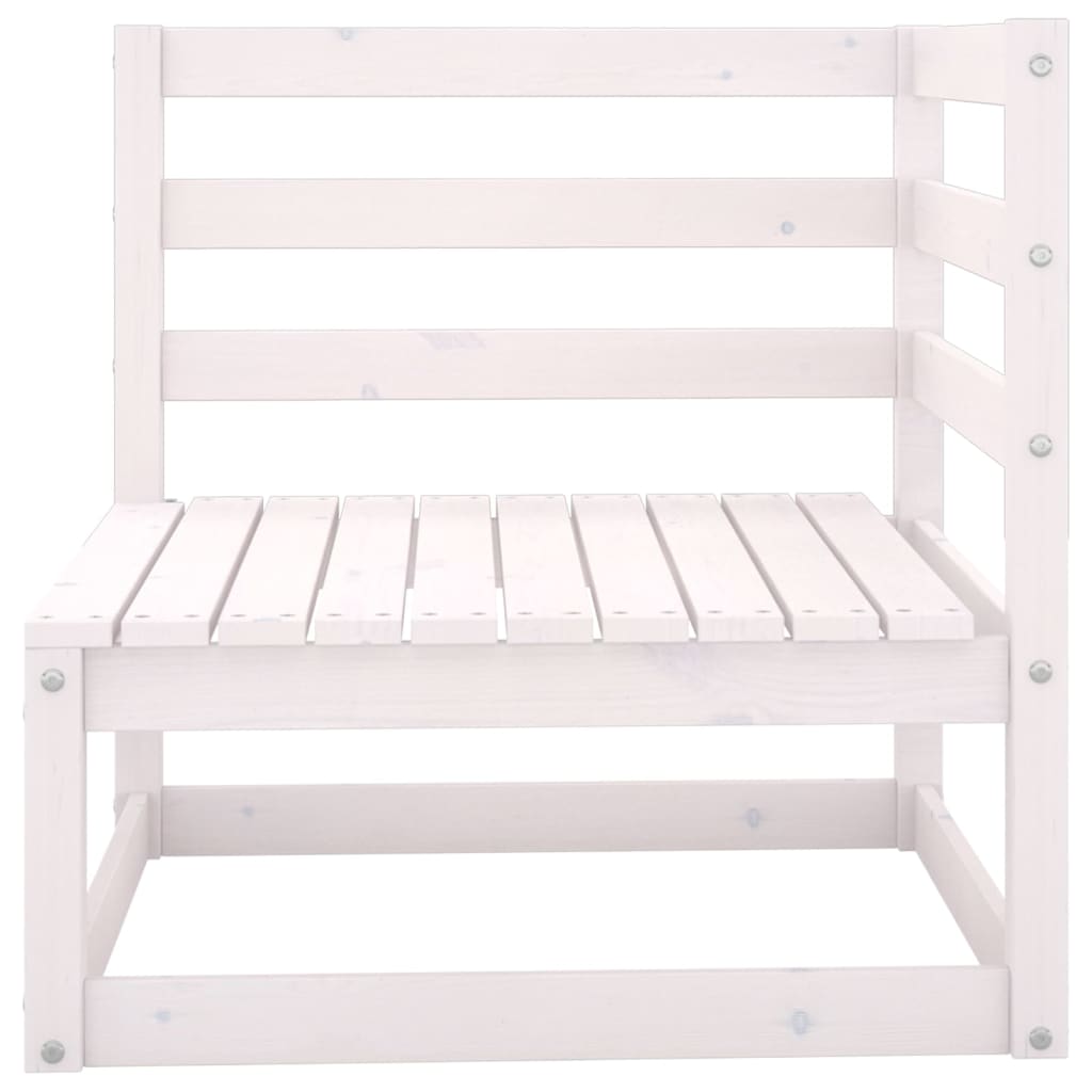 Garden 2-Seater Sofa White Solid Pinewood