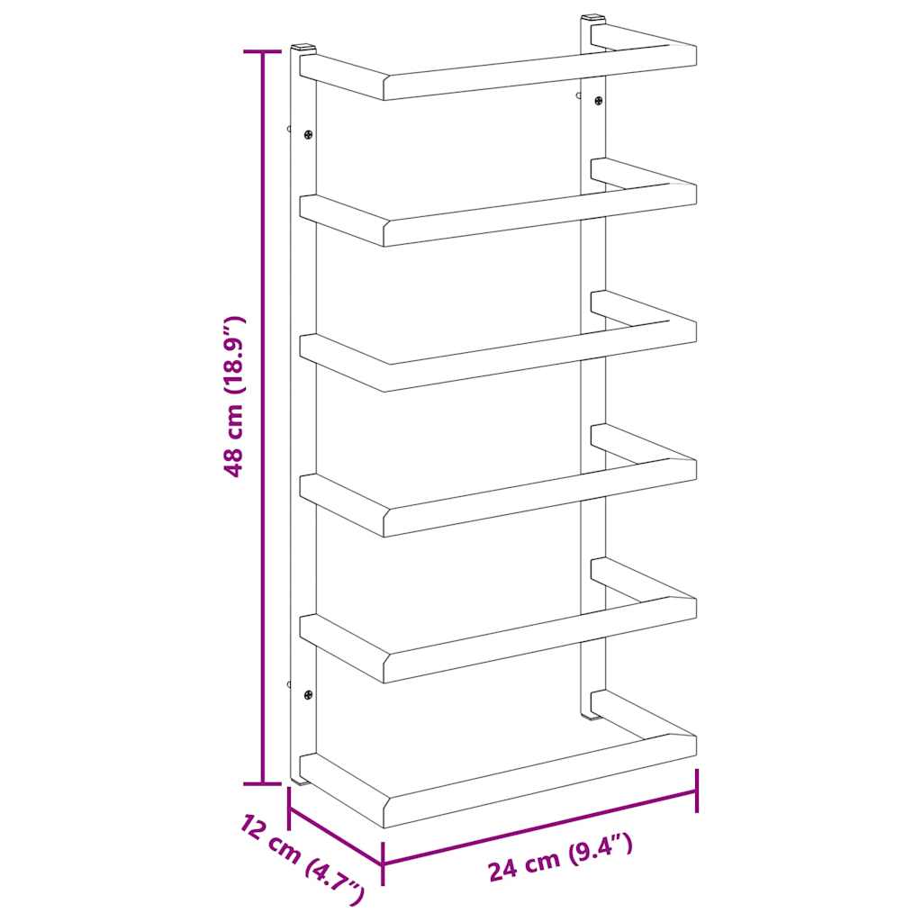 Towel Rack White 24x12x48 cm Steel
