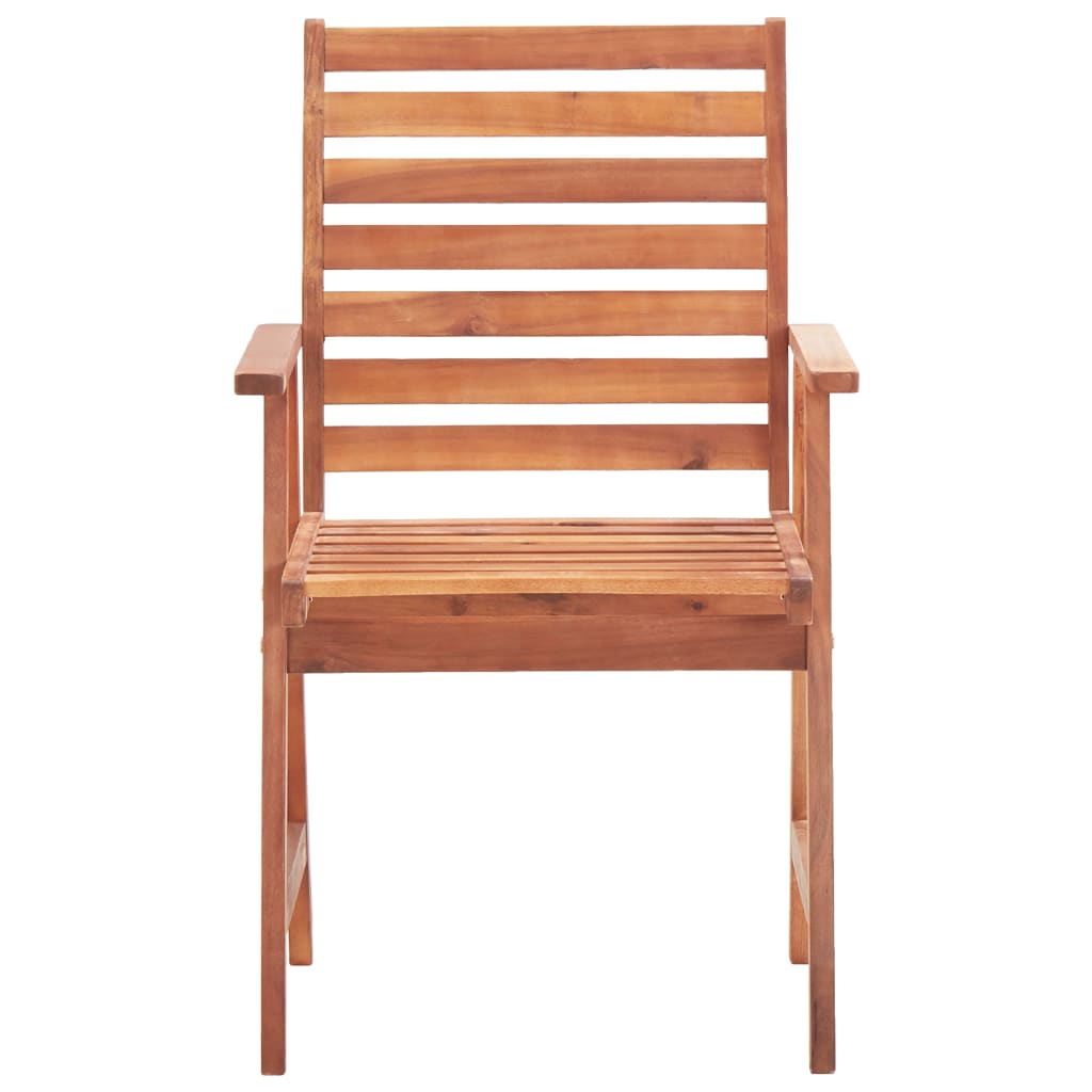 Outdoor Chair | Set of 8 | Brown | Solid Acacia Wood | Standard