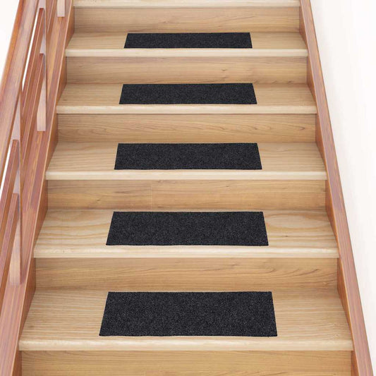 Stair Mats Self-adhesive 15 pcs 60x25 cm Dark Grey Rectangular