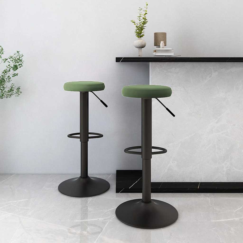 Bar Stools 2 pcs Dark Green Velvet