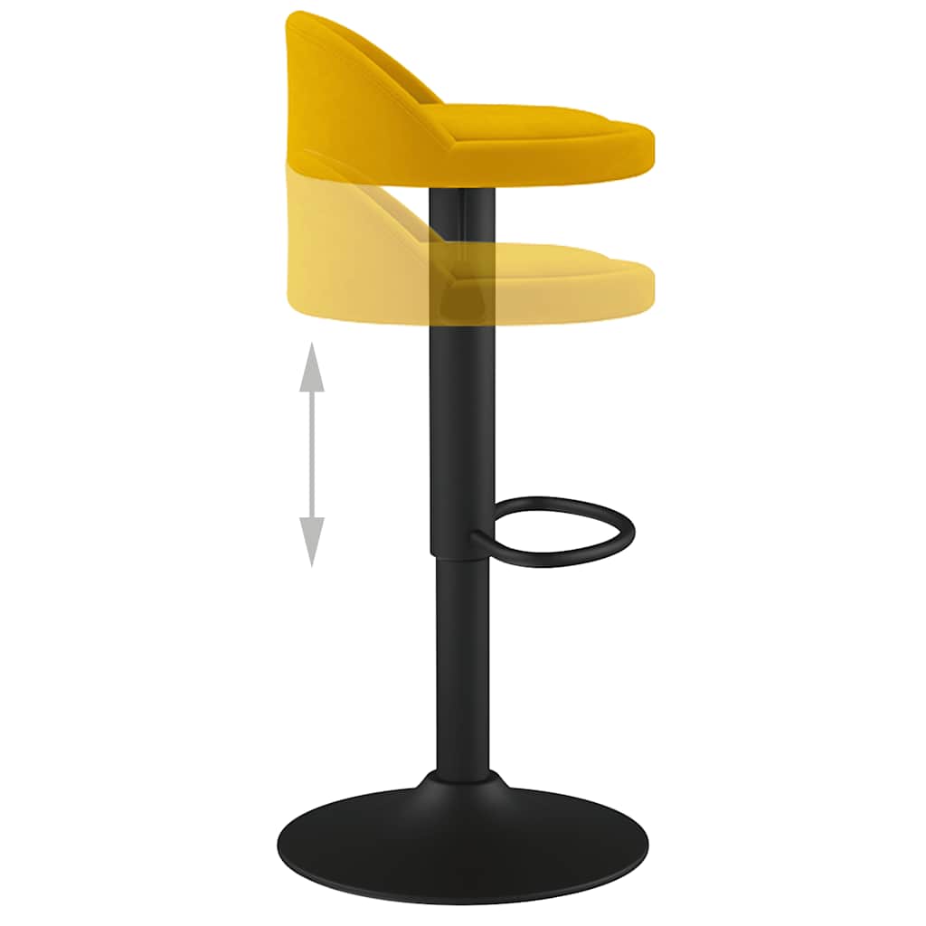 Bar Stool Yellow Velvet
