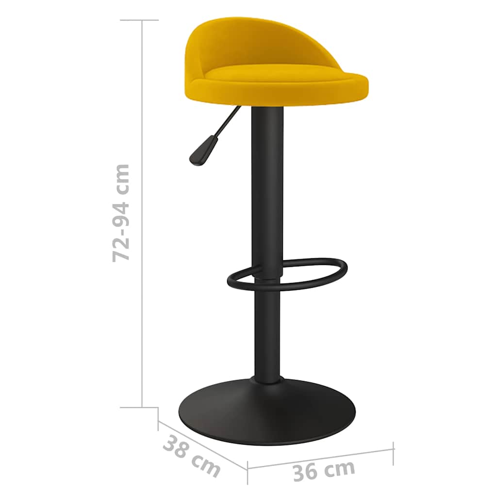 Bar Stool Yellow Velvet