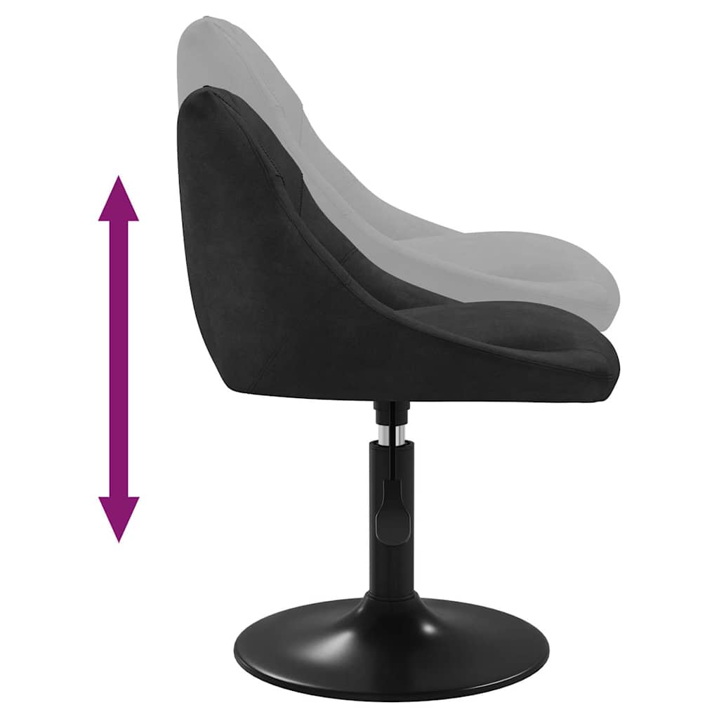 Swivel Dining Chairs 2 pcs Black Velvet