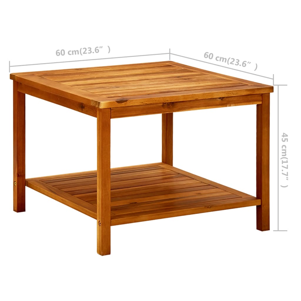316403 vidaXL Coffee Table 60x60x45 cm Solid Acacia Wood