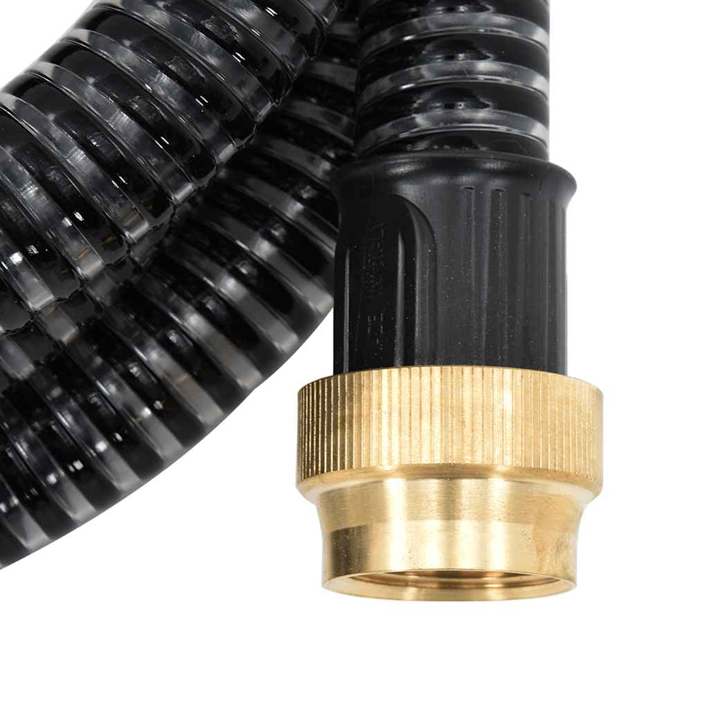Suction Hose with Brass Connectors Black 1.1" 4 m PVC