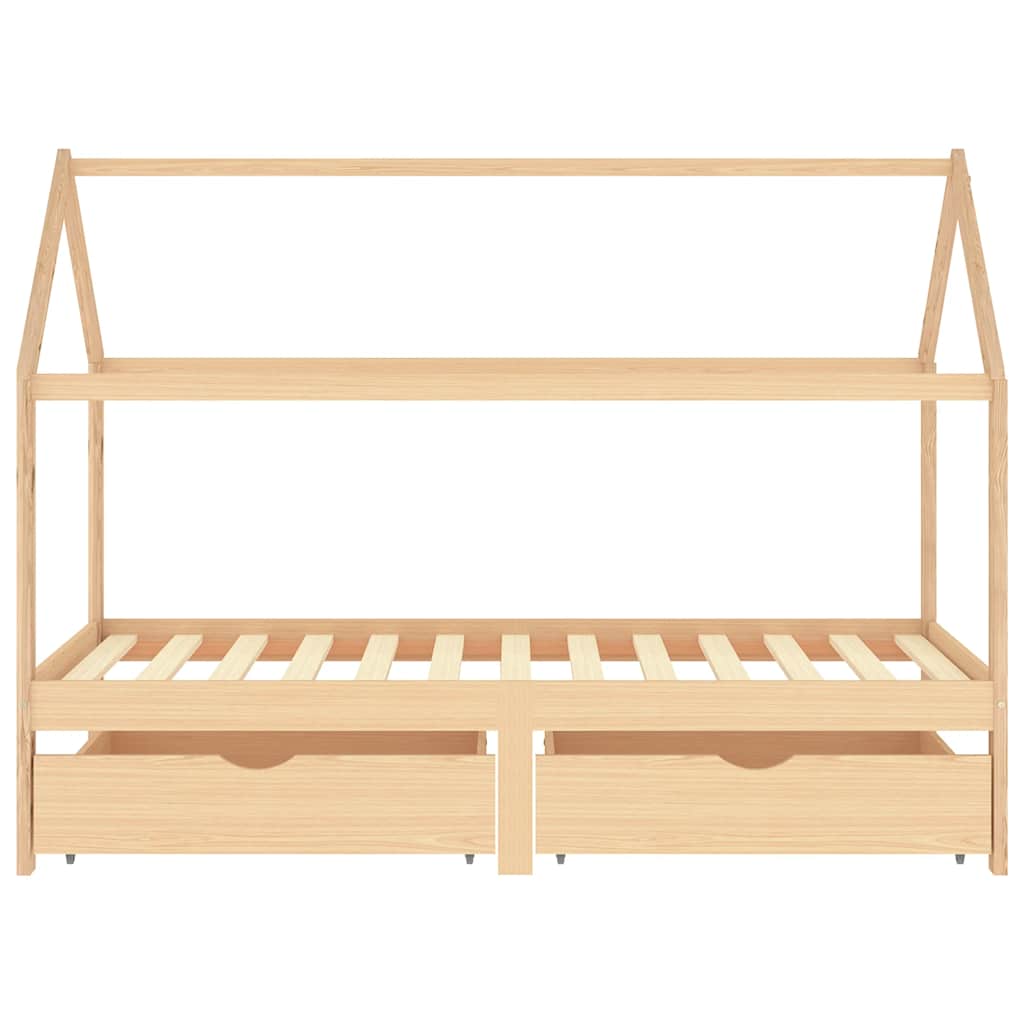 Kids Bed Frame | Natural wood | Solid pine wood | 90x200 cm