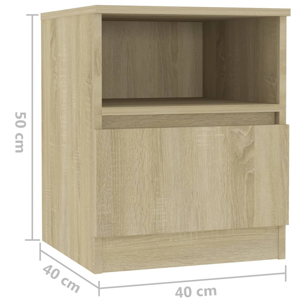 806163 vidaXL Bed Cabinet Sonoma Oak 40x40x50 cm Engineered Wood