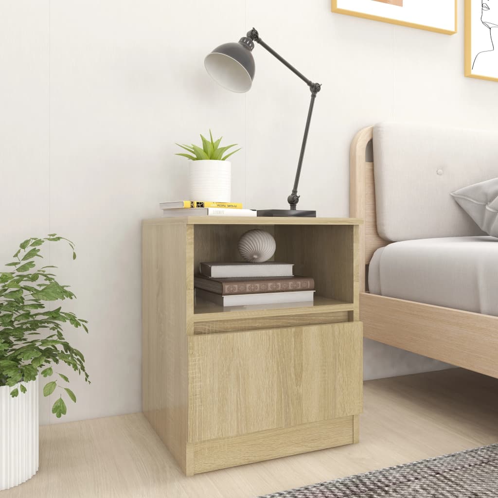 806163 vidaXL Bed Cabinet Sonoma Oak 40x40x50 cm Engineered Wood