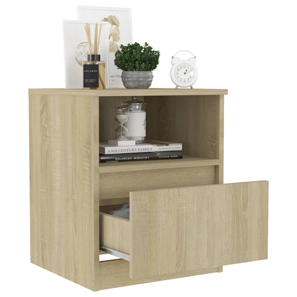 806164 vidaXL Bed Cabinets 2 pcs Sonoma Oak 40x40x50 cm Engineered Wood