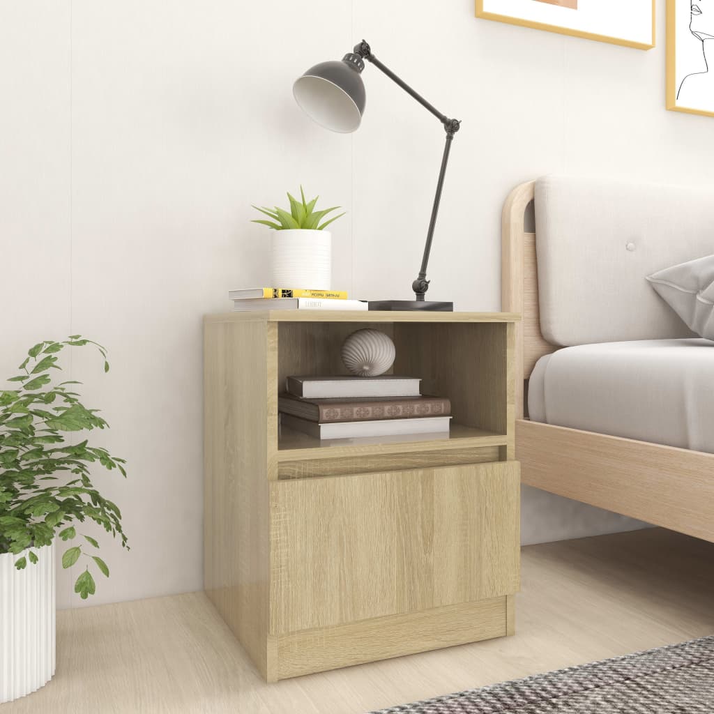806164 vidaXL Bed Cabinets 2 pcs Sonoma Oak 40x40x50 cm Engineered Wood