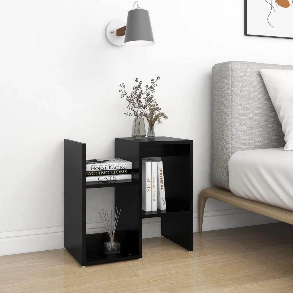 806366 vidaXL Bedside Cabinet Black 50x30x51,5 cm Engineered Wood