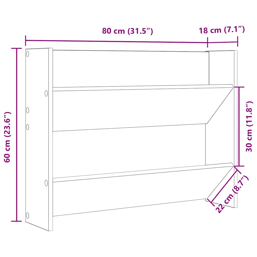 Wall Shoe Cabinet White 80x18x60 cm Engineered Wood