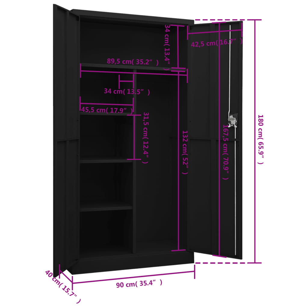 Locker Cabinet | Black | Steel | Large | Locks | Locker Cabinet