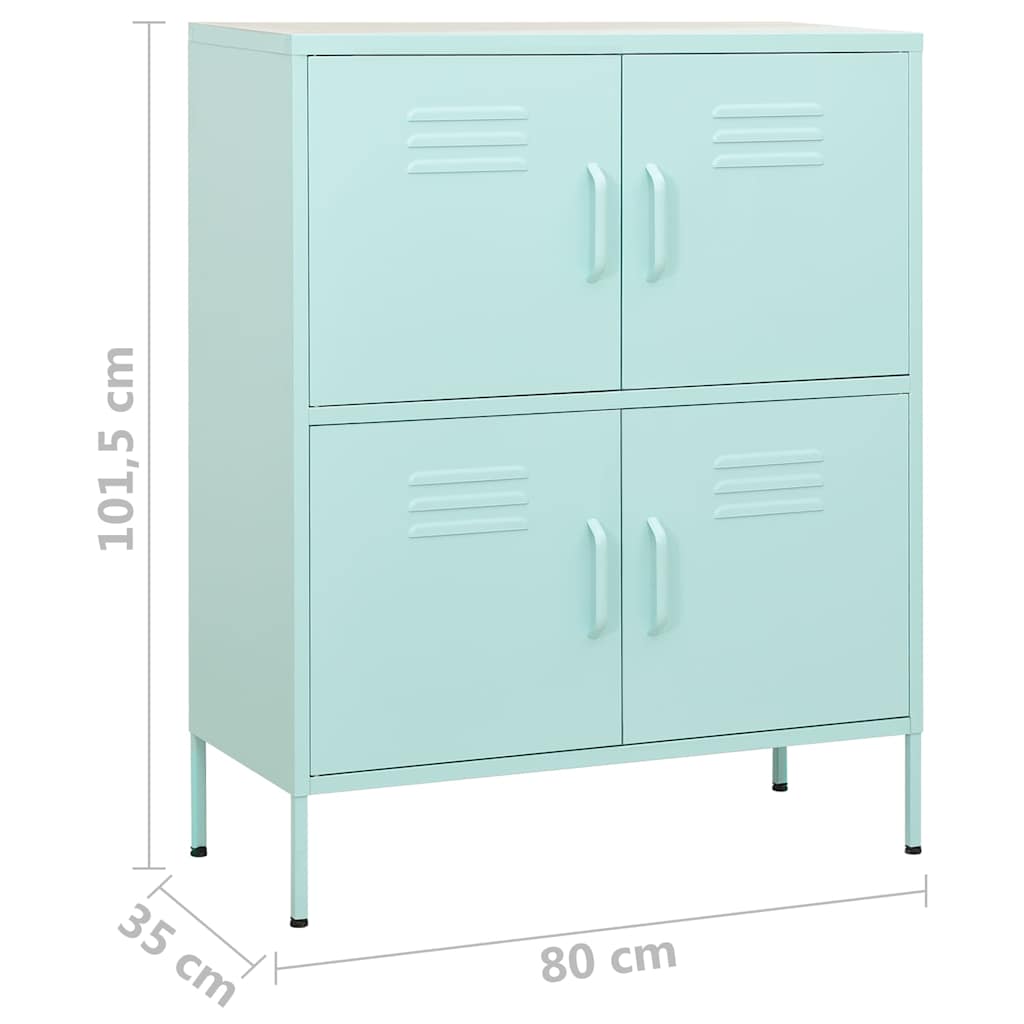 336140 vidaXL Storage Cabinet Mint 80x35x101,5 cm Steel