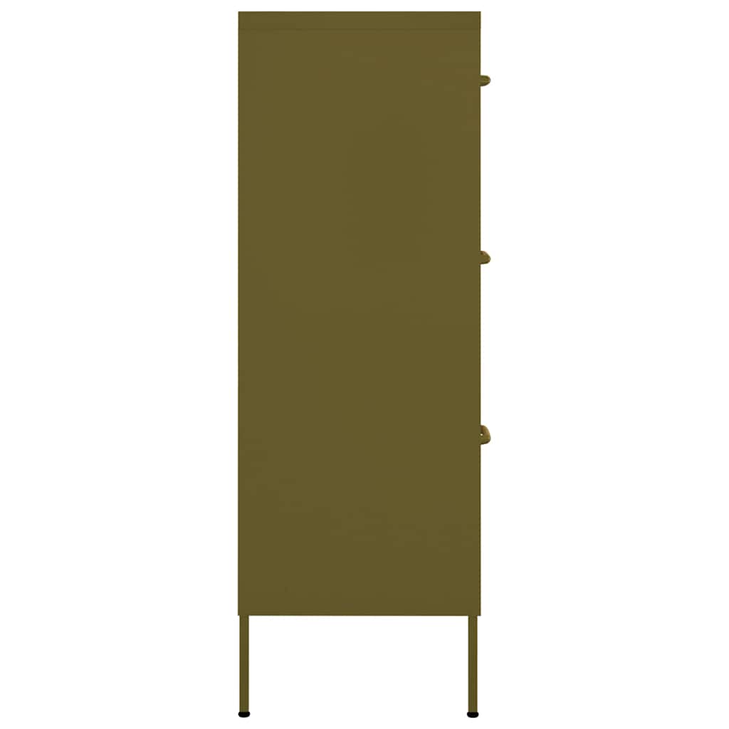 336144 vidaXL Drawer Cabinet Olive Green 80x35x101,5 cm Steel