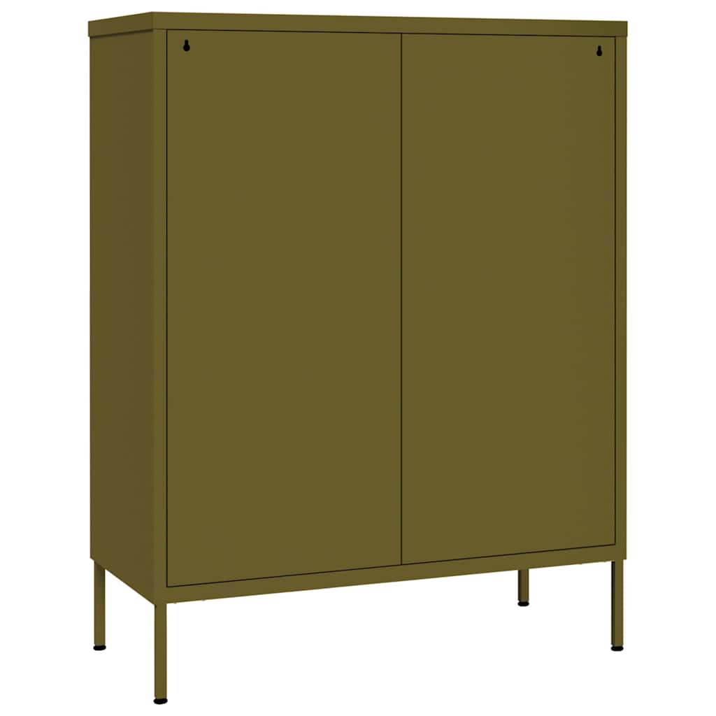336144 vidaXL Drawer Cabinet Olive Green 80x35x101,5 cm Steel