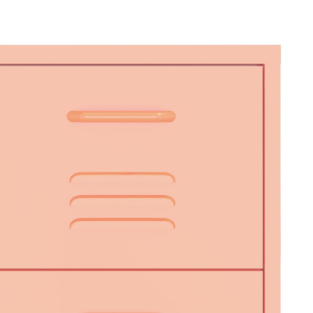 336148 vidaXL Drawer Cabinet Pink 80x35x101,5 cm Steel