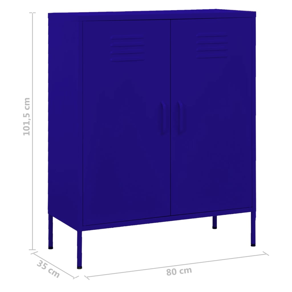 Storage Cabinet | Navy Blue | Steel | Medium | Height-Adjustable Shelves
