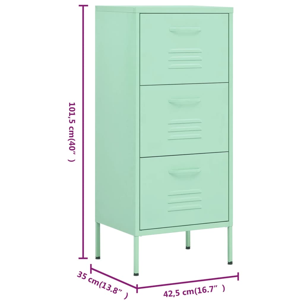 Storage Cabinet | Mint | Steel | Medium | Storage Cabinet | Rectangular