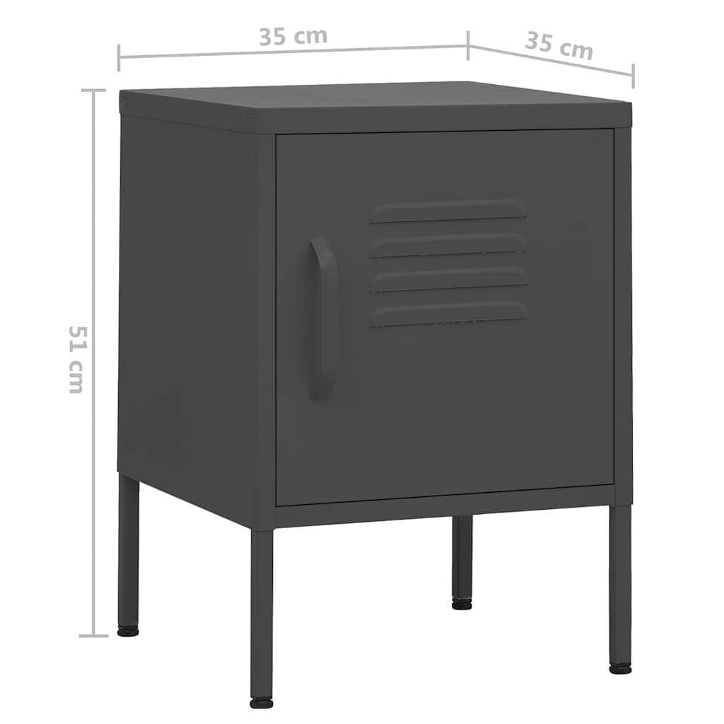 Nightstand Anthracite 35x35x51 cm Steel