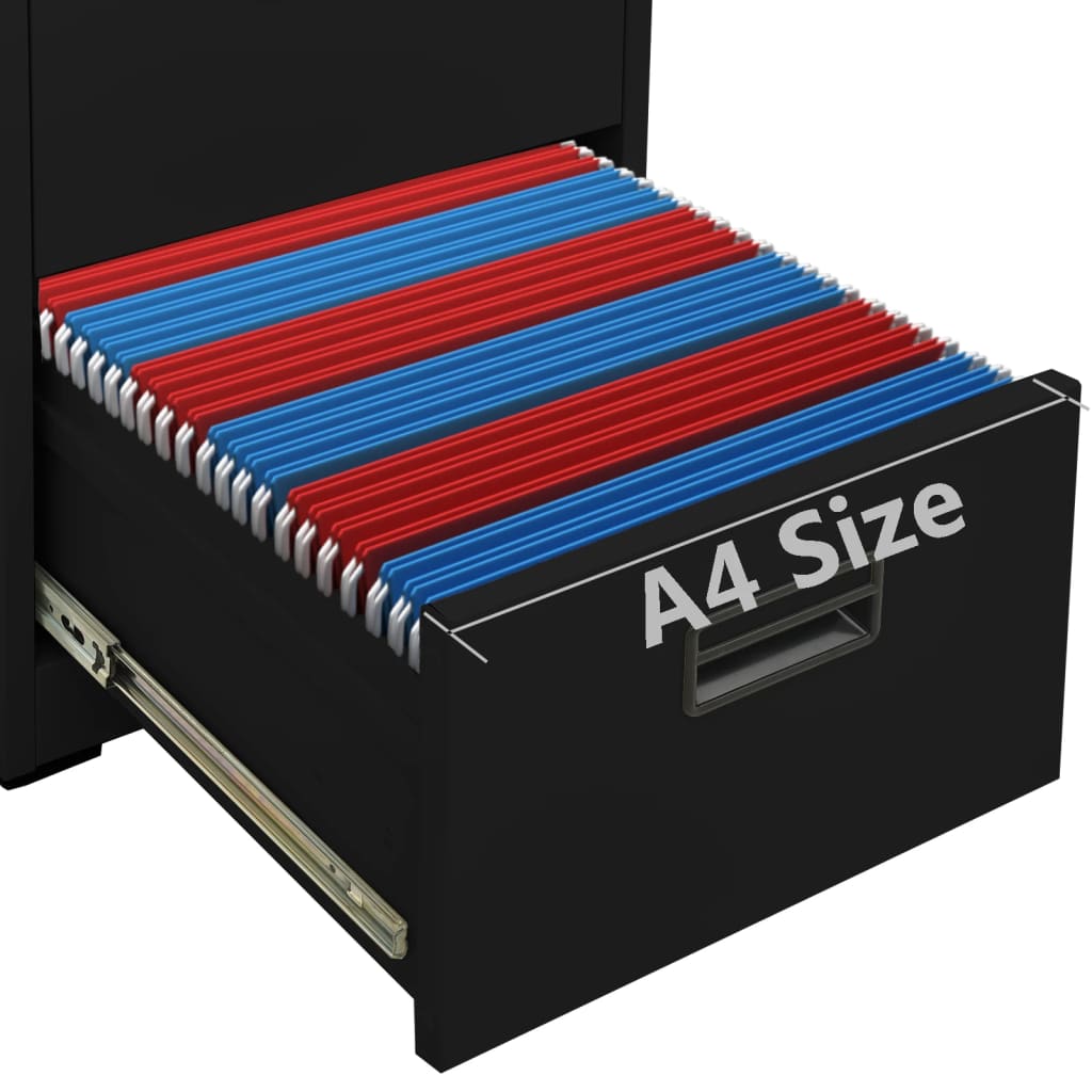 Filing Cabinet Black 46x62x72.5 cm Steel