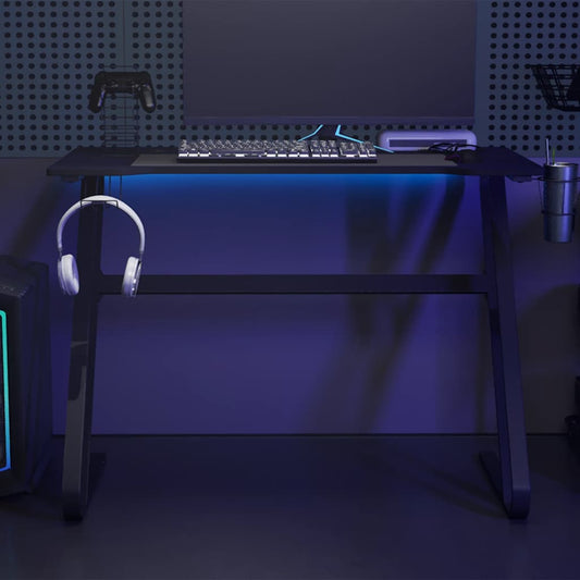 Gaming Desk with ZZ Shape Legs Black 110x60x75 cm