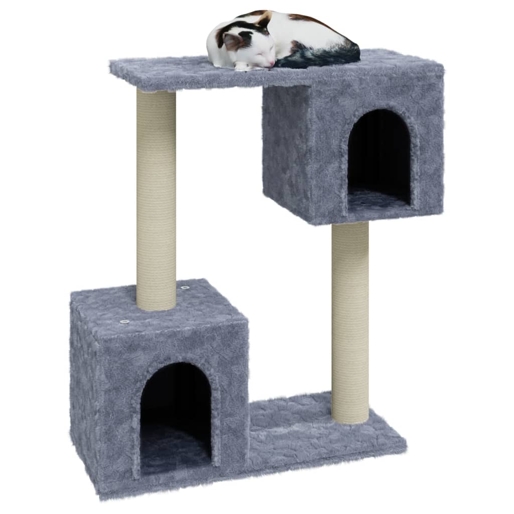 Scratching Post | Light grey | Engineered wood, plush, sisal | 60 cm