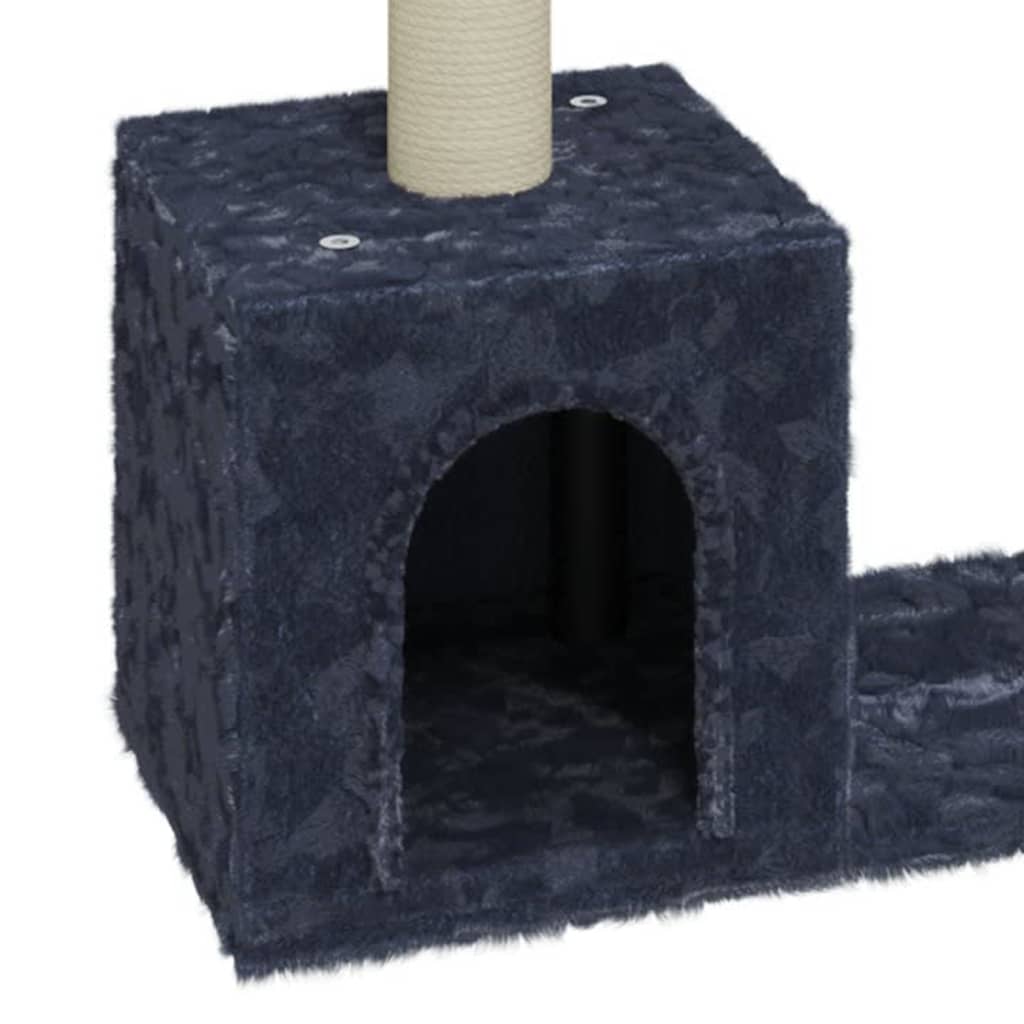 Scratching Post | Dark grey | Engineered wood, Plush, Sisal | Medium