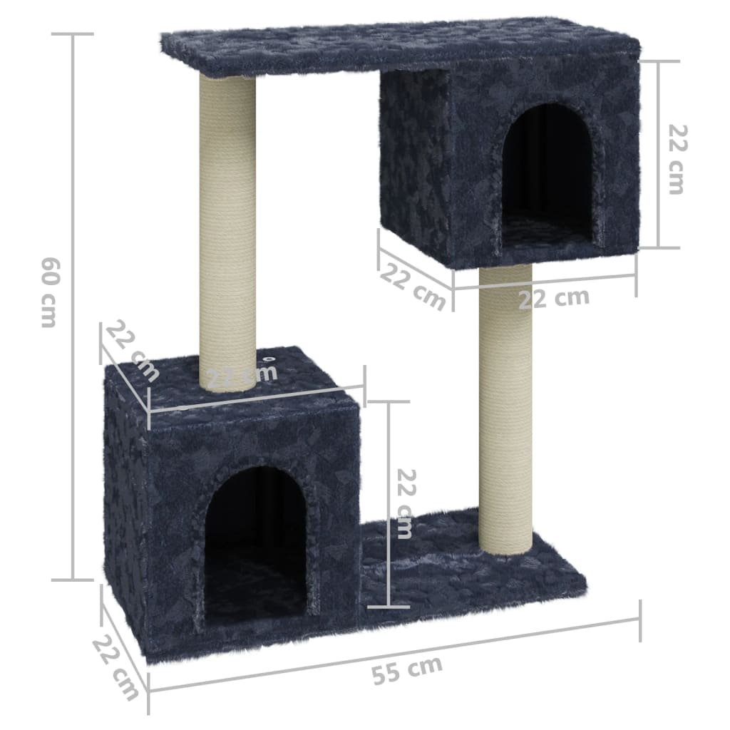 Scratching Post | Dark grey | Engineered wood, Plush, Sisal | Medium